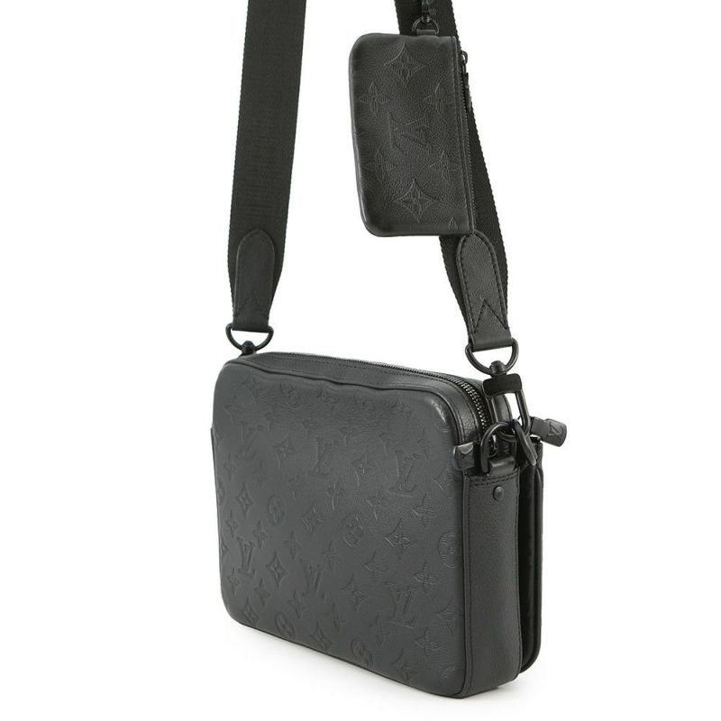 ルイヴィトン ショルダーバッグ モノグラム・シャドウ トリオ・メッセンジャー M46602 LOUIS VUITTON ブラック 黒