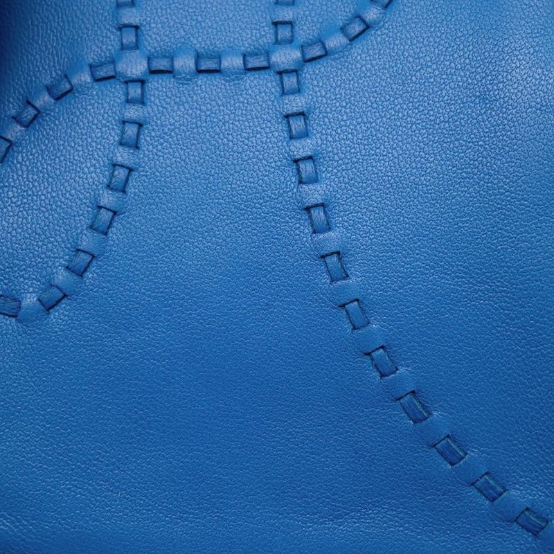 エルメス グローブ リスボン Lisbonne ブルーアガット/シルバー金具 ラムスキン レディースサイズ7 ソルド品