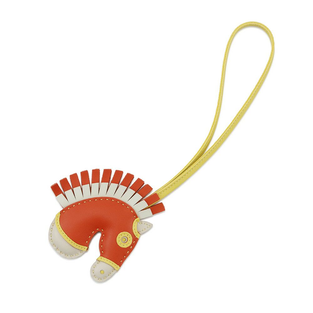 エルメス バッグチャーム ジージー カマイユ オレンジ/ライム/クレ/ヴェールフィズ ラムスキン B刻印