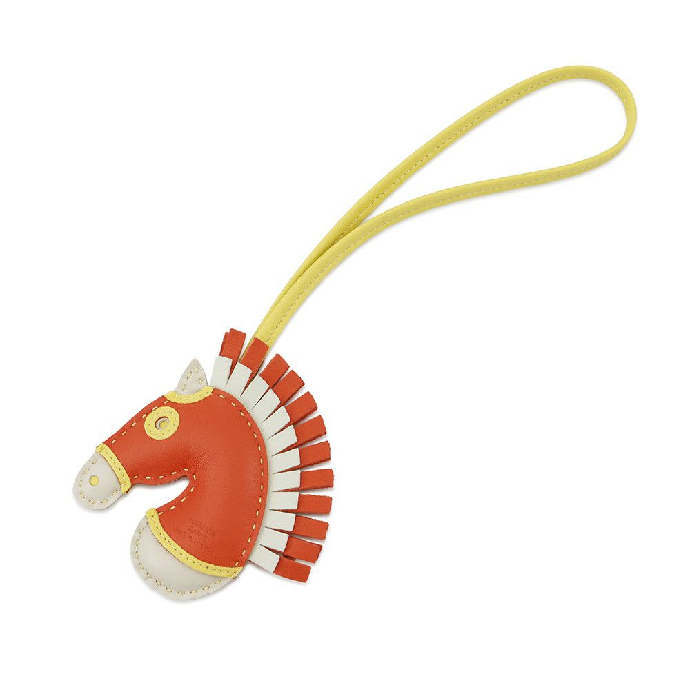 エルメス バッグチャーム ジージー カマイユ オレンジ/ライム/クレ/ヴェールフィズ ラムスキン B刻印