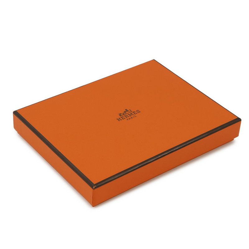 エルメス 二つ折り財布 ベアンコンパクト ブラック/シルバー金具 ボックスカーフ Y刻印 黒