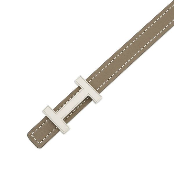 エルメス ベルト Hリバーシブル エトゥープ/ホワイト/シルバー金具 スイフト/エプソン W刻印 レディースサイズ70
