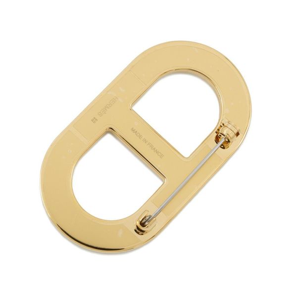 エルメス ブローチ シェーヌダンクル プシエール/ゴールド金具 エプソン HERMES アクセサリー