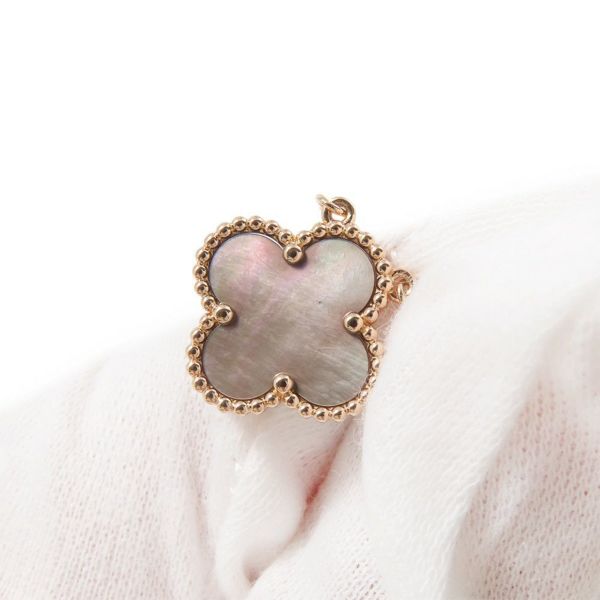 ヴァンクリーフ&アーペル ネックレス ヴィンテージ アルハンブラ ペンダント グレーマザーオブパール K18PGピンクゴールド VCARP4KK00