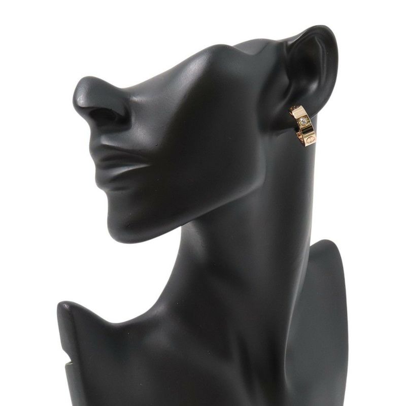 カルティエ ピアス Love フープ イヤリング クラシックモデル ダイヤモンド 2P 計0.15ct K18PGピンクゴールド B8301218 Cartier