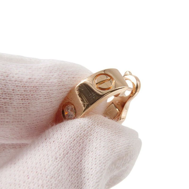 カルティエ ピアス Love フープ イヤリング クラシックモデル ダイヤモンド 2P 計0.15ct K18PGピンクゴールド B8301218 Cartier