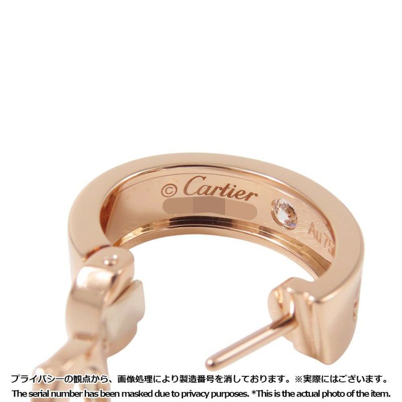カルティエ ピアス Love フープ イヤリング クラシックモデル ダイヤモンド 2P 計0.15ct K18PGピンクゴールド B8301218 Cartier