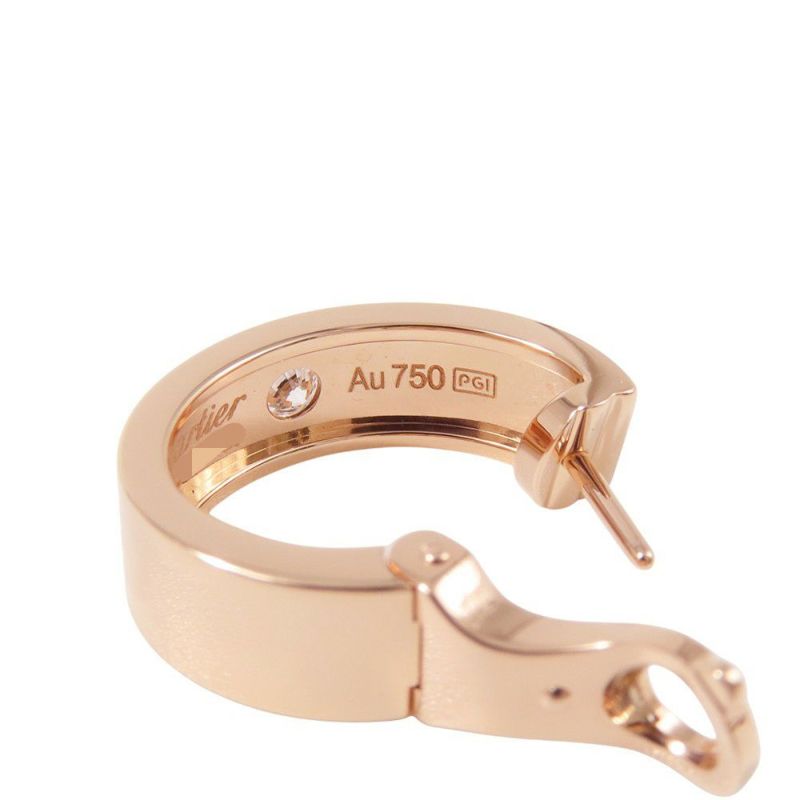 カルティエ ピアス Love フープ イヤリング クラシックモデル ダイヤモンド 2P 計0.15ct K18PGピンクゴールド B8301218 Cartier