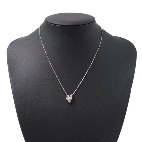 ハリーウィンストン ネックレス ウィンストン・クラスター・ペンダント スモール ダイヤ 5P 計約1.00ct Pt950プラチナ PEDPCLSMWC