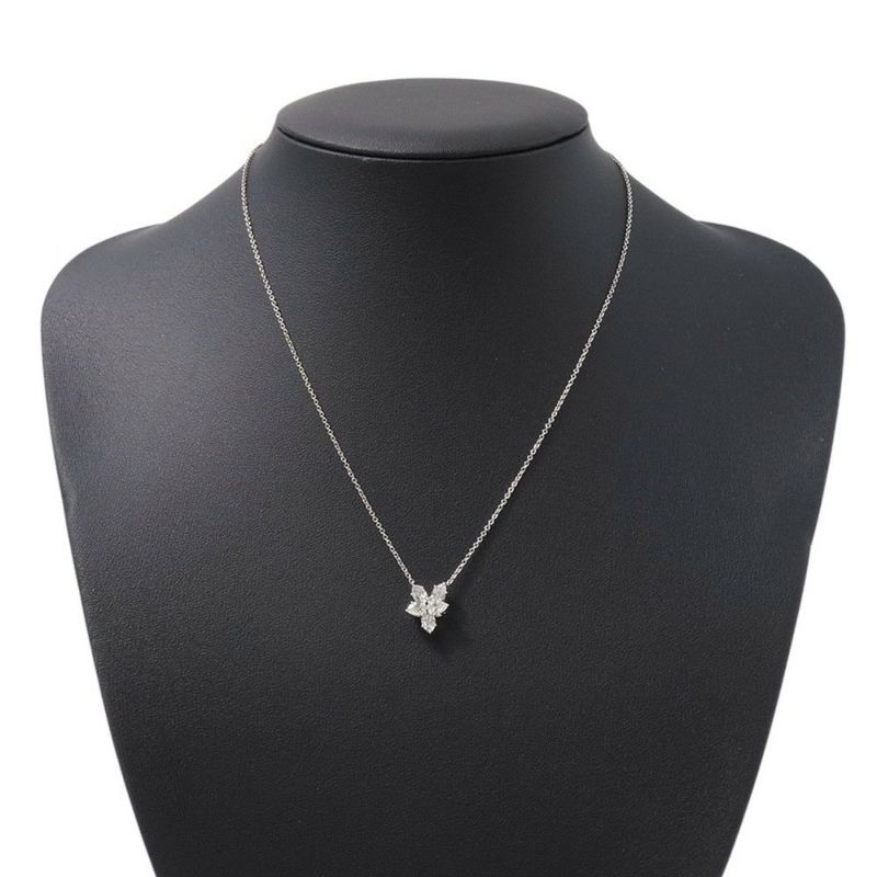ハリーウィンストン ネックレス ウィンストン・クラスター・ペンダント スモール ダイヤ 5P 計約1.00ct Pt950プラチナ PEDPCLSMWC