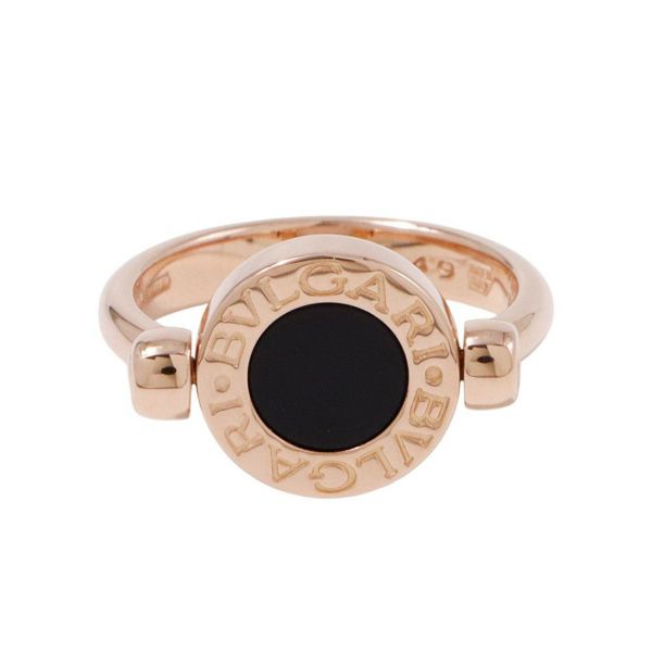 ブルガリ リング ブルガリ・ブルガリ フリップリング オニキス マザーオブパール K18PGピンクゴールド サイズ49 347769 BVLGARI 指輪