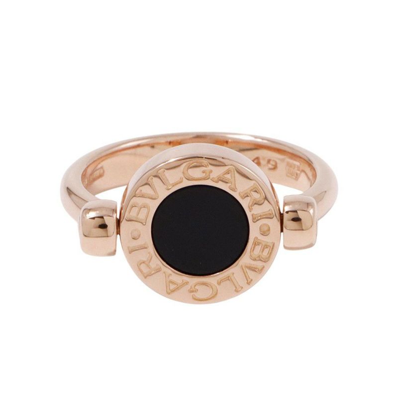 ブルガリ リング ブルガリ・ブルガリ フリップリング オニキス マザーオブパール K18PGピンクゴールド サイズ49 347769 BVLGARI 指輪