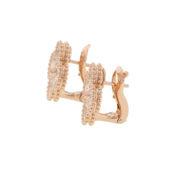 ヴァンクリーフ&アーペル ピアス ヴィンテージ アルハンブラ イヤリング ダイヤモンド 24P 0.96ct K18PGピンクゴールド VCARP2R500