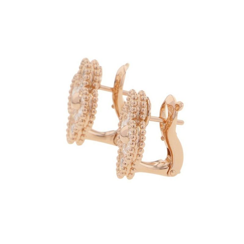 ヴァンクリーフ&アーペル ピアス ヴィンテージ アルハンブラ イヤリング ダイヤモンド 24P 0.96ct K18PGピンクゴールド VCARP2R500