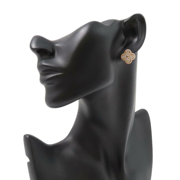 ヴァンクリーフ&アーペル ピアス ヴィンテージ アルハンブラ イヤリング ダイヤモンド 24P 0.96ct K18PGピンクゴールド VCARP2R500