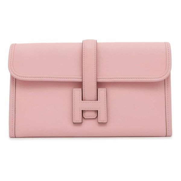 エルメス 長財布 ジジェ デュオ ローズサクラ/シルバー金具 スイフト Z刻印 HERMES 財布