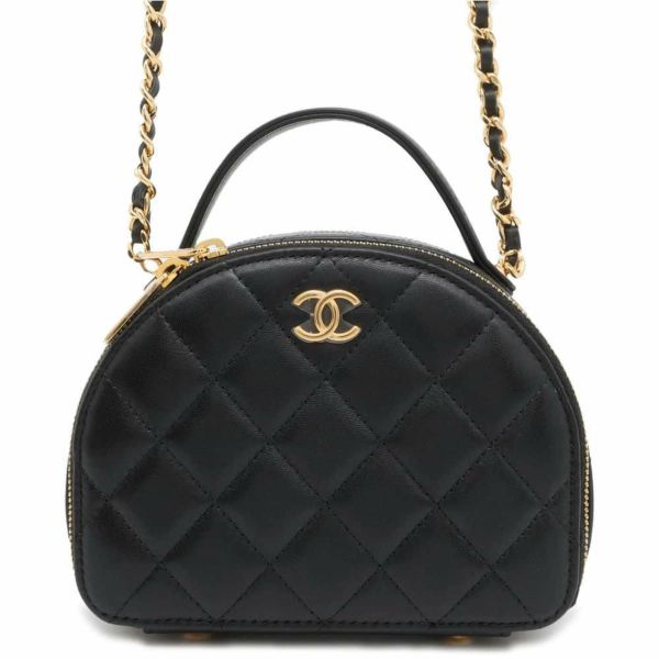 シャネル チェーンショルダーバッグ マトラッセ ココマーク ラムスキン AP3088 CHANEL バッグ 黒