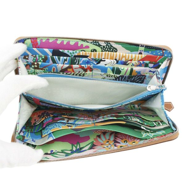 エルメス 長財布 アザップロング シルクイン ゴールド/シルバー金具 エプソン W刻印 HERMES 財布