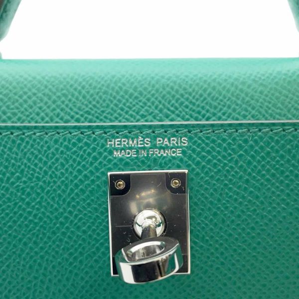 ルメス ミニケリードゥ 外縫い ヴェールジェイド/シルバー金具 ヴォーエプソン U刻印 HERMES 2way