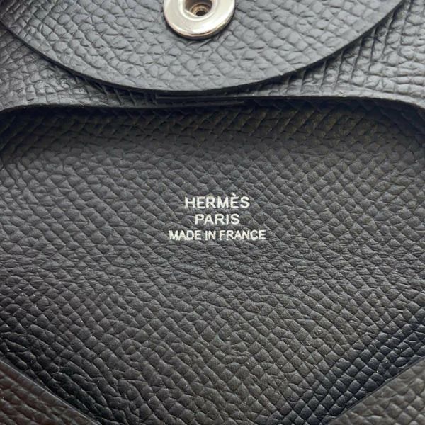 エルメス コインケース バスティア ブラック エプソン U刻印 HERMES 黒