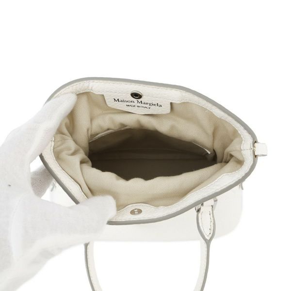 メゾンマルジェラ ハンドバッグ 5AC マイクロ カーフレザー S56WG0081 2way 白