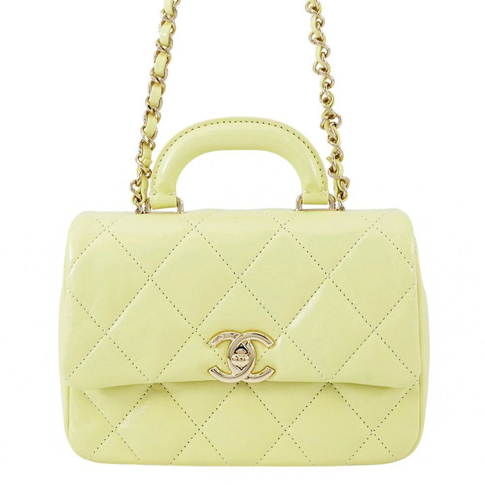 シャネル ハンドバッグ ココマーク マトラッセ ミニトップハンドル シャイニーカーフレザー AS4543 2way