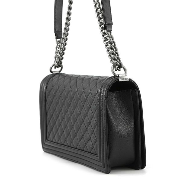 シャネル チェーンショルダーバッグ ボーイシャネル ラージ マトラッセ ココマーク A92193 CHANEL 黒