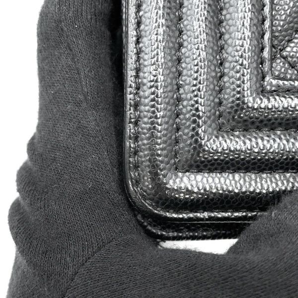 シャネル チェーンショルダーバッグ ボーイシャネル ラージ マトラッセ ココマーク A92193 CHANEL 黒