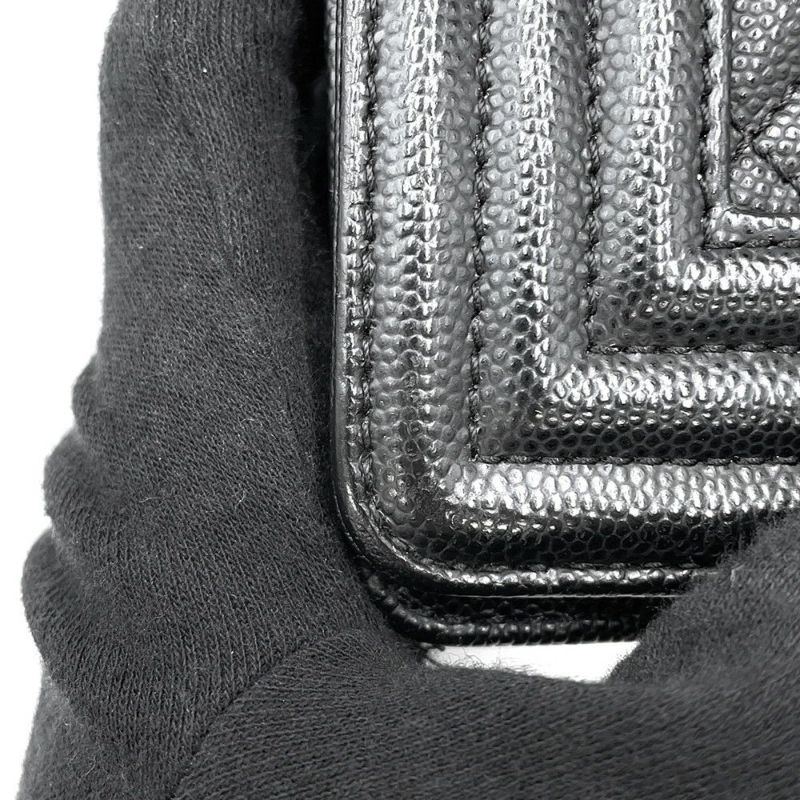 シャネル チェーンショルダーバッグ ボーイシャネル ラージ マトラッセ ココマーク A92193 CHANEL 黒