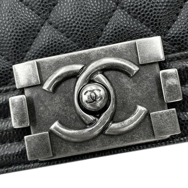 シャネル チェーンショルダーバッグ ボーイシャネル ラージ マトラッセ ココマーク A92193 CHANEL 黒