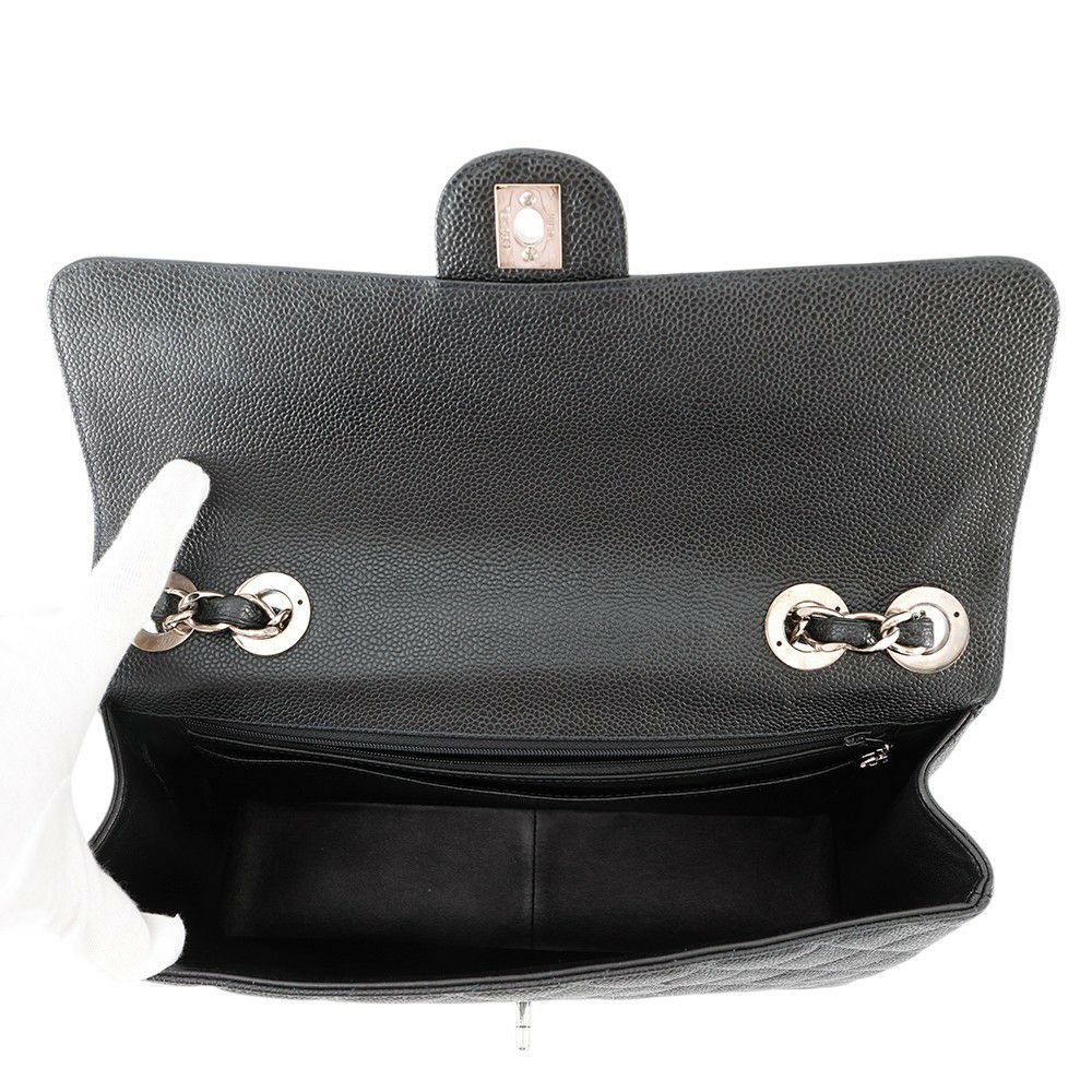 シャネル チェーンショルダーバッグ デカマトラッセ 30 ココマーク キャビアスキン ダブルチェーン A11869 CHANEL デカマト 黒