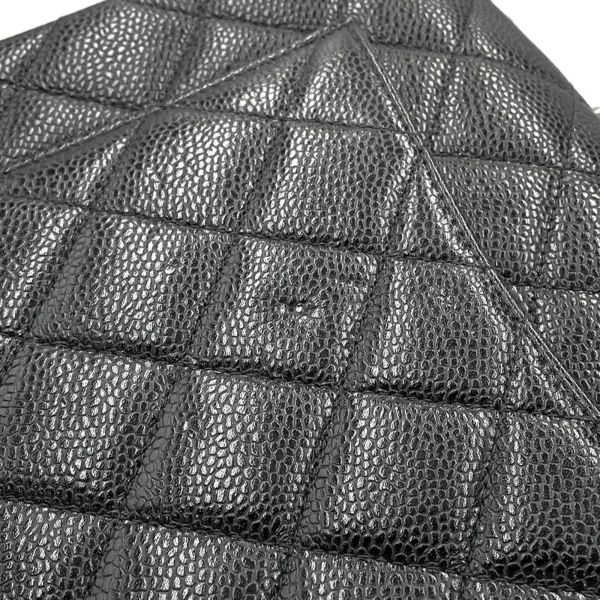 シャネル チェーンショルダーバッグ デカマトラッセ 30 ココマーク キャビアスキン ダブルチェーン A11869 CHANEL デカマト 黒