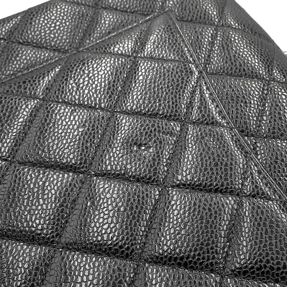 シャネル チェーンショルダーバッグ デカマトラッセ 30 ココマーク キャビアスキン ダブルチェーン A11869 CHANEL デカマト 黒