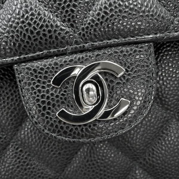 シャネル チェーンショルダーバッグ デカマトラッセ 30 ココマーク キャビアスキン ダブルチェーン A11869 CHANEL デカマト 黒