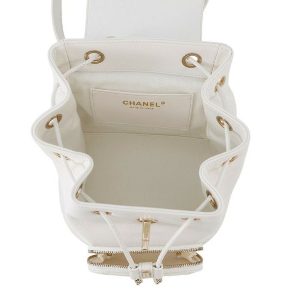 シャネル バックパック ココマーク マトラッセ キャビアスキン AS3530 CHANEL バッグ リュック 白