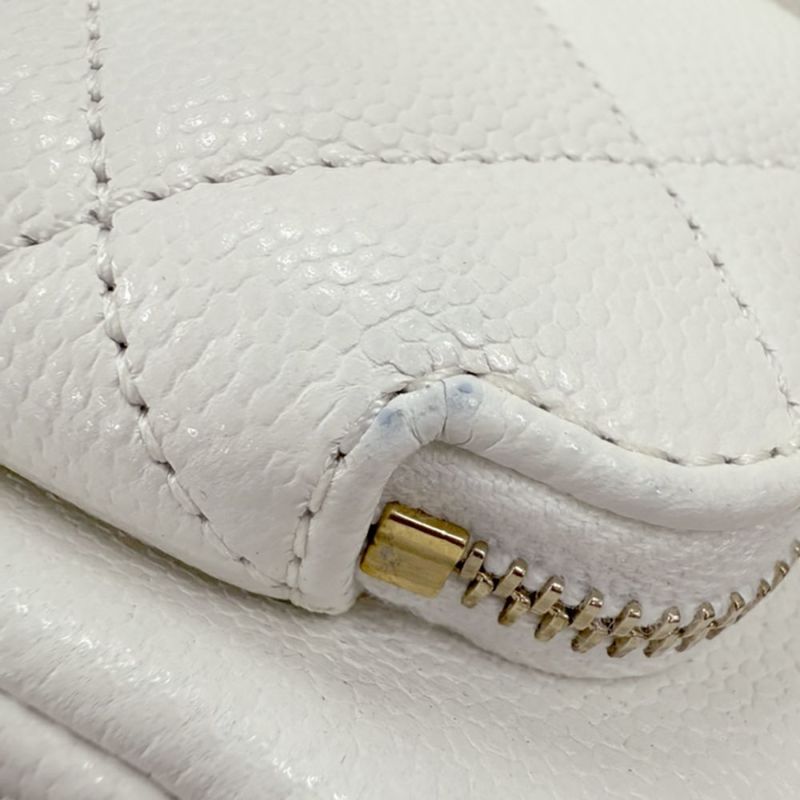 シャネル バックパック ココマーク マトラッセ キャビアスキン AS3530 CHANEL バッグ リュック 白