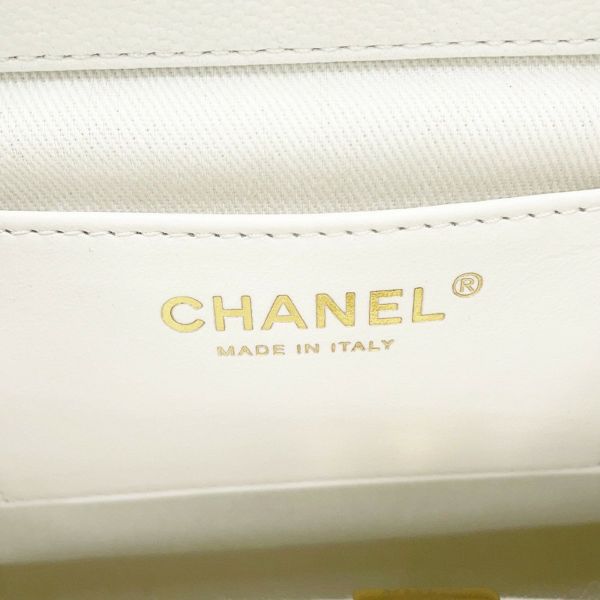 シャネル バックパック ココマーク マトラッセ キャビアスキン AS3530 CHANEL バッグ リュック 白