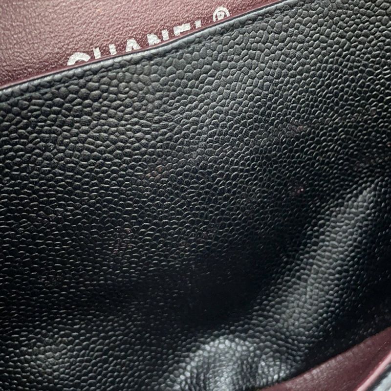 シャネル チェーンショルダーバッグ マトラッセ25 ココマーク キャビアスキン ダブルチェーン A01112 CHANEL 黒