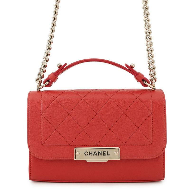 シャネル チェーンショルダーバッグ クリックラベル マトラッセ レザー A93701 CHANEL バッグ
