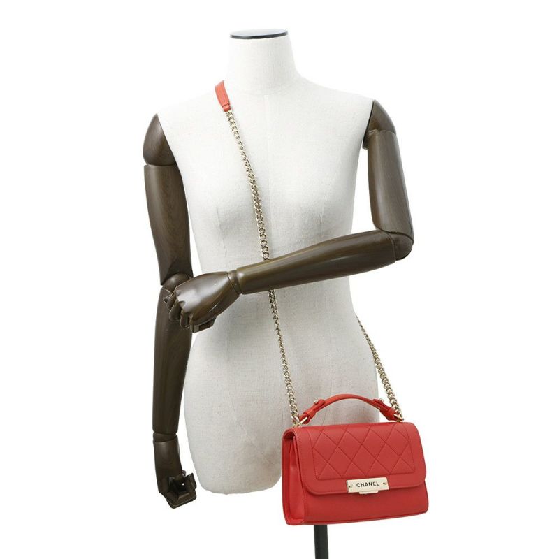 シャネル チェーンショルダーバッグ クリックラベル マトラッセ レザー A93701 CHANEL バッグ