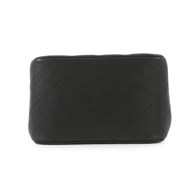 シャネル チェーンショルダーバッグ ココマーク マトラッセ ミニバケットバッグ キャビアスキン AS3176 CHANEL 黒