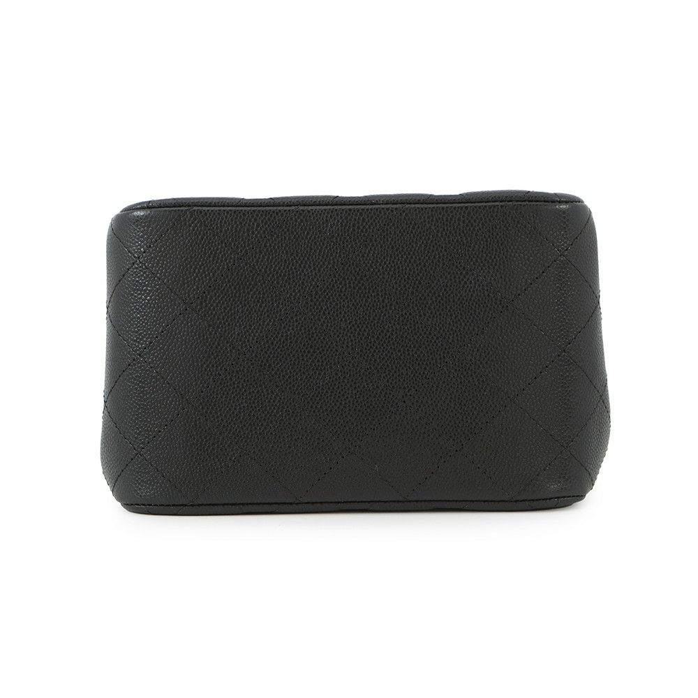 シャネル チェーンショルダーバッグ ココマーク マトラッセ ミニバケットバッグ キャビアスキン AS3176 CHANEL 黒