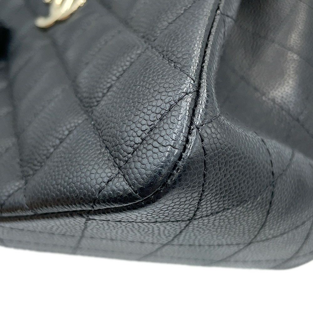 シャネル チェーンショルダーバッグ ココマーク マトラッセ ミニバケットバッグ キャビアスキン AS3176 CHANEL 黒