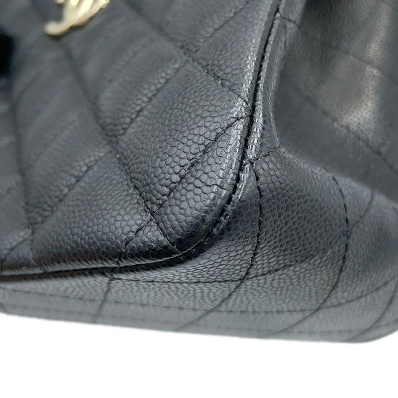 シャネル チェーンショルダーバッグ ココマーク マトラッセ ミニバケットバッグ キャビアスキン AS3176 CHANEL 黒