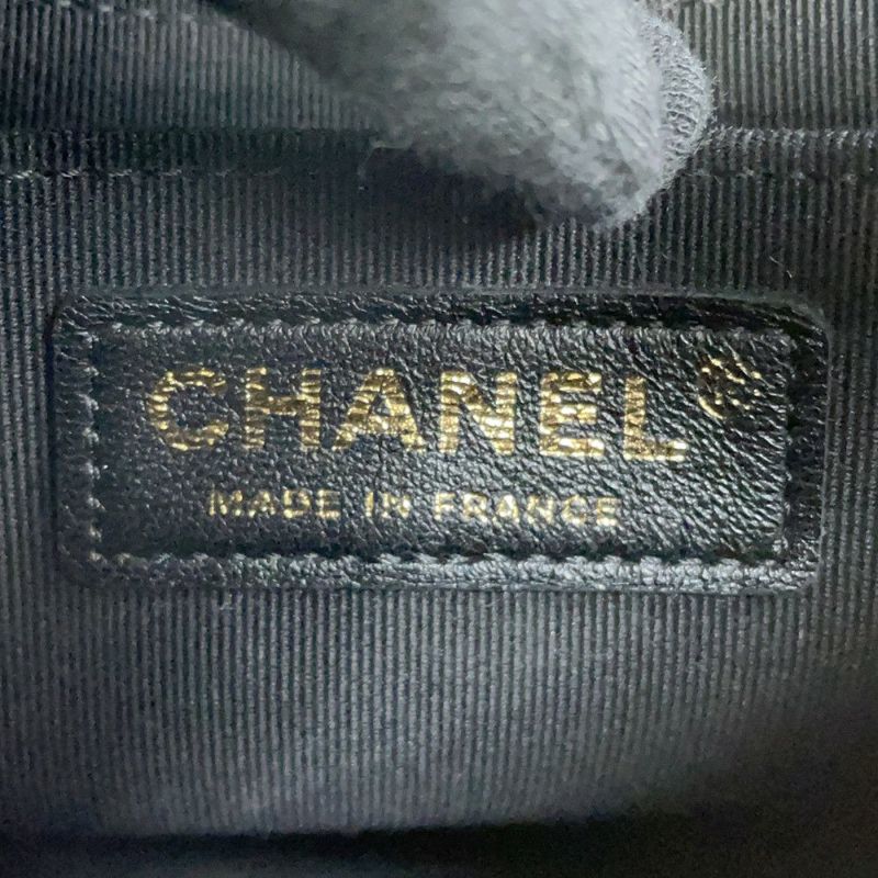 シャネル チェーンショルダーバッグ マトラッセ ココマーク ラムスキン フェイクパール CHANEL 黒