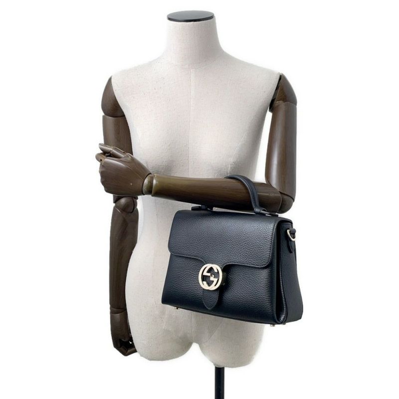 グッチ ハンドバッグ インターロッキングG 510302 GUCCI 2WAY 黒 アウトレット品