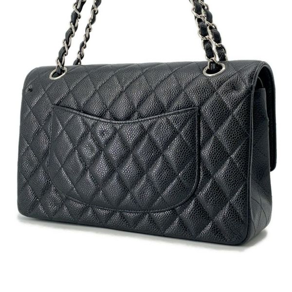 シャネル チェーンショルダーバッグ マトラッセ25 ココマーク ダブルチェーン キャビアスキン A01112 CHANEL 黒