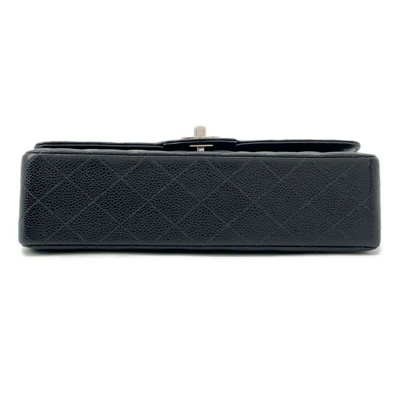 シャネル チェーンショルダーバッグ マトラッセ25 ココマーク ダブルチェーン キャビアスキン A01112 CHANEL 黒