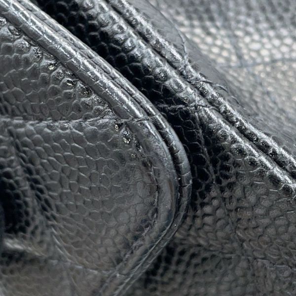 シャネル チェーンショルダーバッグ マトラッセ25 ココマーク ダブルチェーン キャビアスキン A01112 CHANEL 黒