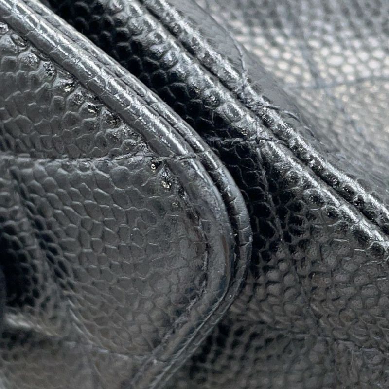 シャネル チェーンショルダーバッグ マトラッセ25 ココマーク ダブルチェーン キャビアスキン A01112 CHANEL 黒